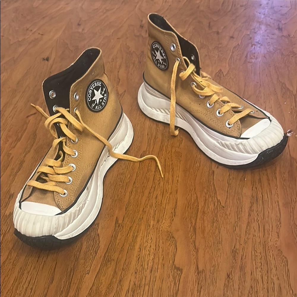 Converse All-Star Tan and White Athletic High-Tops with Canvas Upper